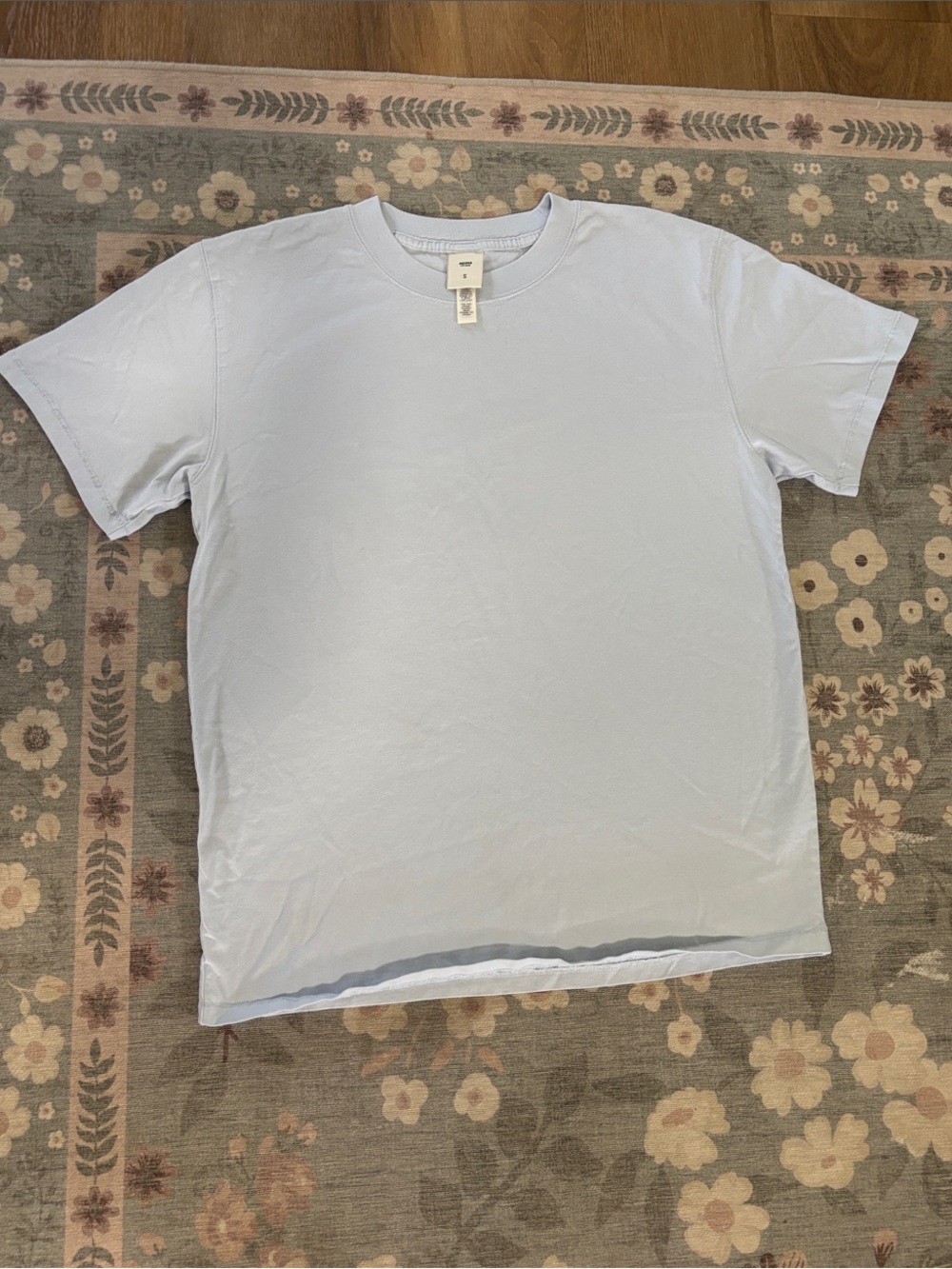 SKIMS Short Sleeve Crewneck Tee in Light Blue